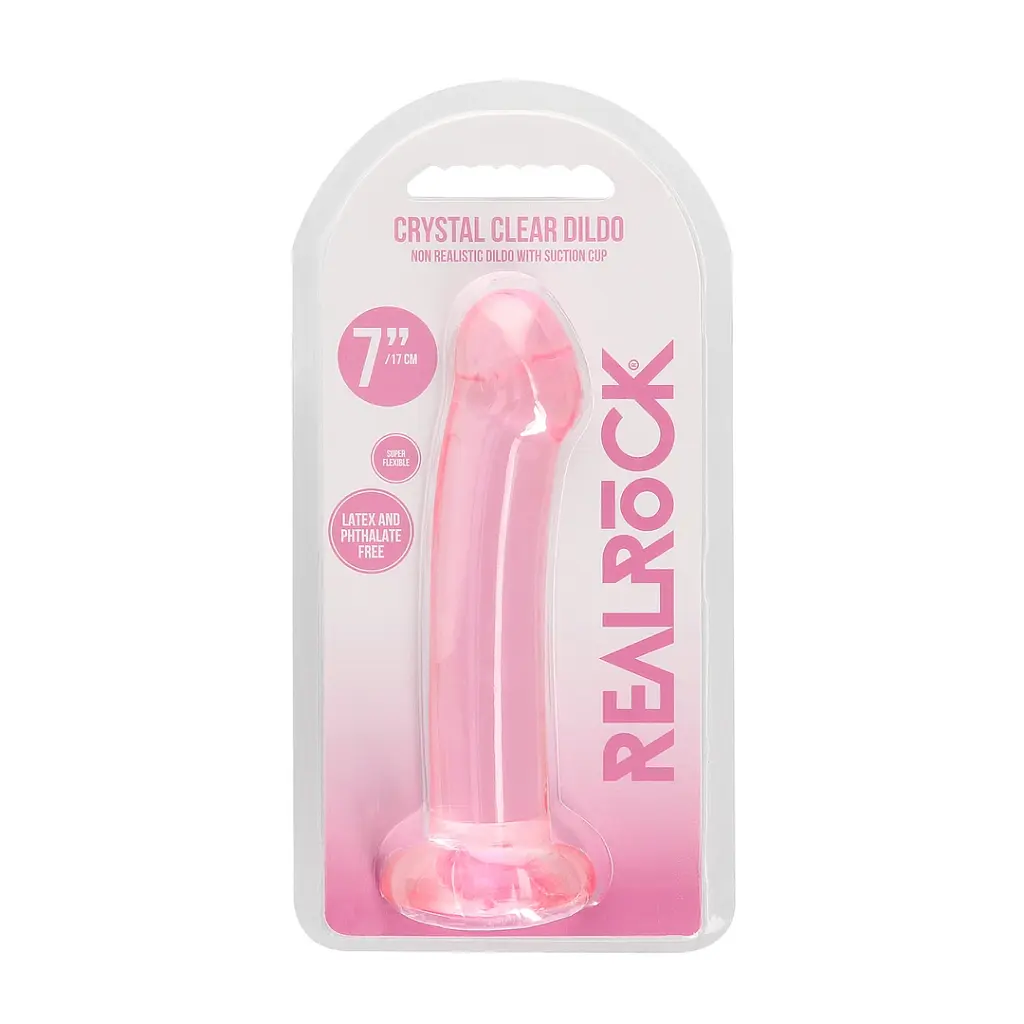 Фаллоимитатор RealRock Crystal Clear, 17 см (розовый) - фото 5
