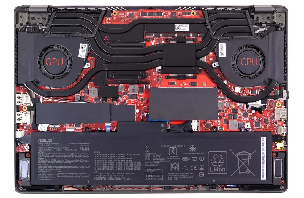 Вентилятор Asus кулер 12V для моделей ноутбука ROG Zephyrus G14 GA401IV, GA401IVC, GA401II, GA401IH, GA401IHR ver.1 (GPU Fan) 13NR03F0AP0301, 12V, 4pin - фото 3