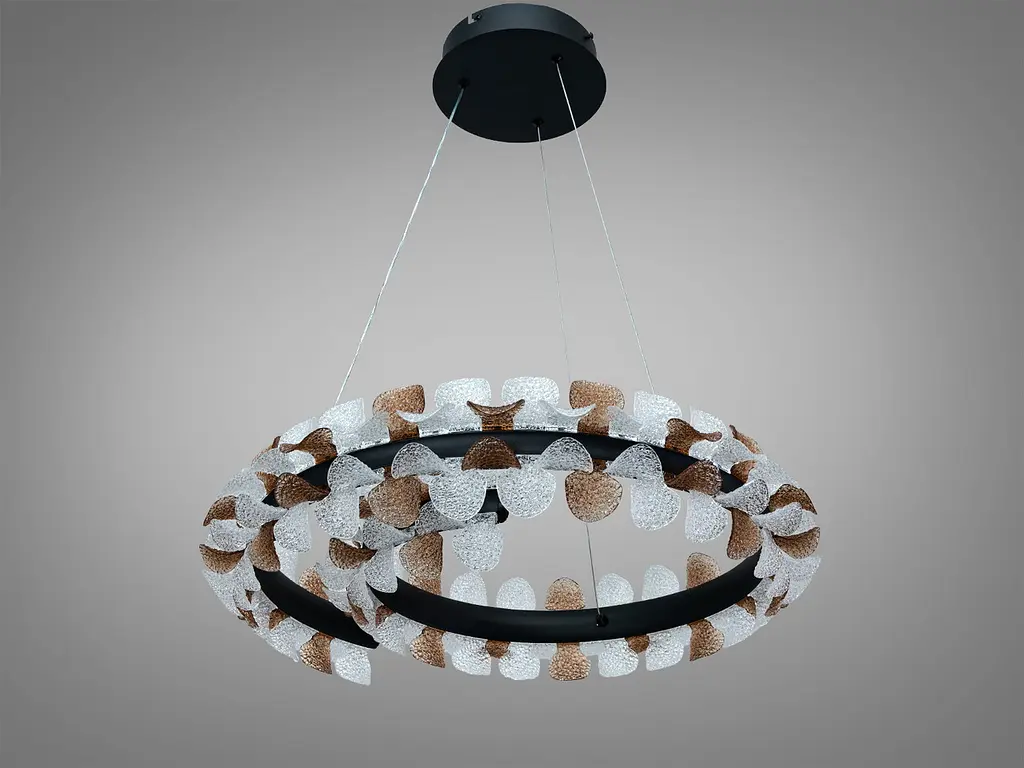 Сучасна підвісна LED люстра Diasha MD2511/600BK чорна 86W з пультом - фото 4
