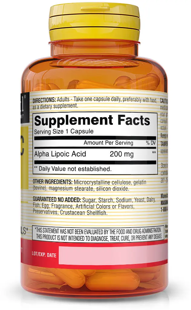 Натуральна добавка Mason Natural Alpha-Lipoic Acid 200 mg, 60 капсул - фото 2