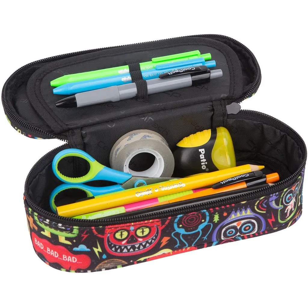 Пенал на блискавці CoolPack Campus Scary Stickers, з органайзером для ручок, 23х9х5 см (F062696) - фото 2
