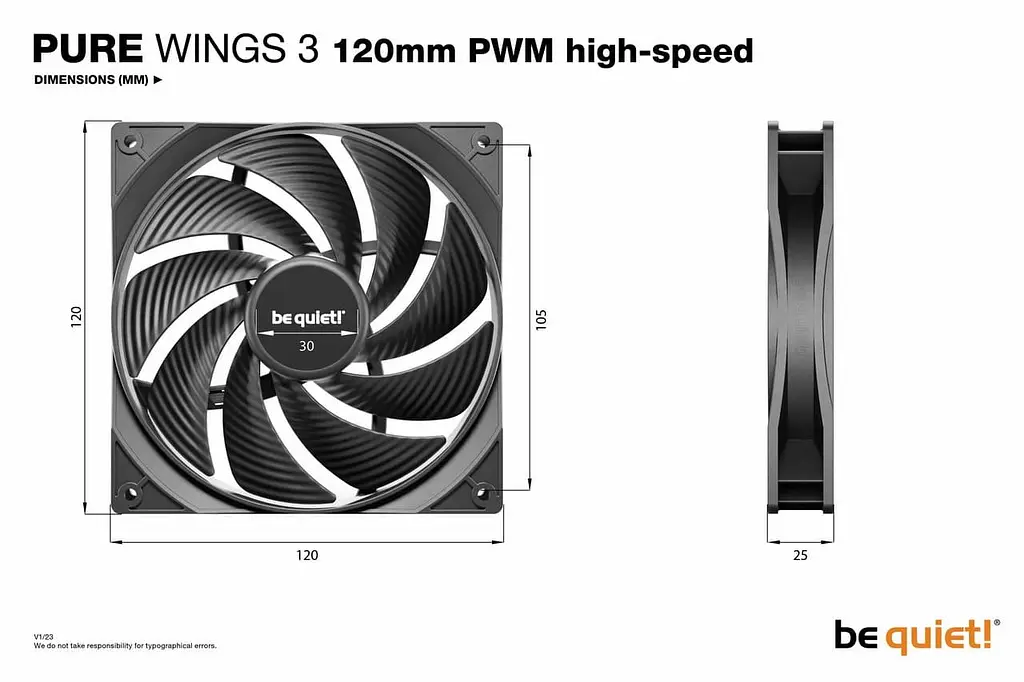 Комплект вентиляторів be quiet! PURE WINGS 3 120mm PWM high-speed 3 шт (BL140) - фото 4