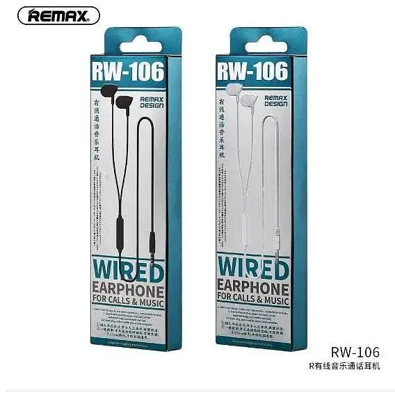 Навушники Remax with mic Wired Earphone RW-106 HD Mic - фото 2