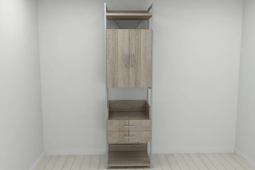 Шафа Гардероб Уні секція 5 серії Конект Ferrum-decor 220x60x50см Сірий метал ДСП Дуб Сонома Трюфель 32 мм (FRD-104518) - фото 9