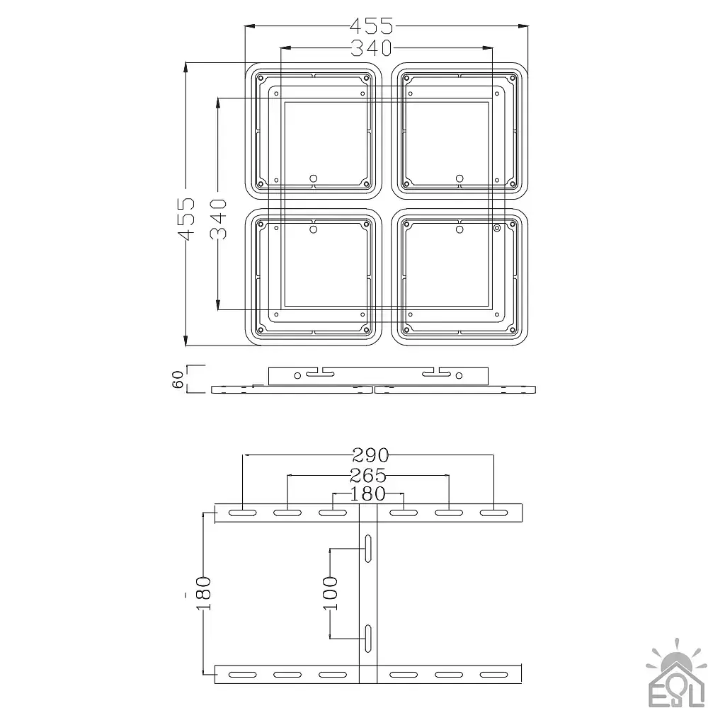 Керована світлодіодна люстра Керована світлодіодна люстра AERO square 70W 4S-ON/OFF-455х455х60-WHITE ESLLSE - фото 7