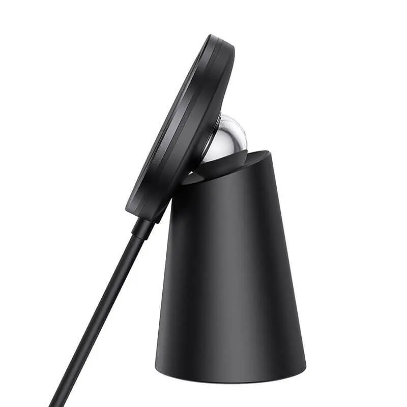 Зарядний пристрій Qi BASEUS Simple Magnetic Stand Wireless Charger 15W Max (CCJJ000001) чорний - фото 5