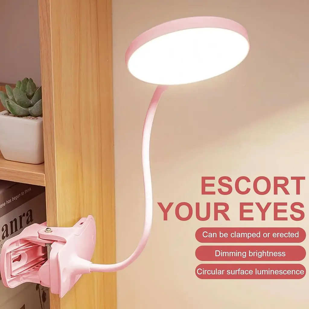 Світлодіодна лампа для читання з кріпленням на кліпсі USB, 3 колірних режими 10 рівнів яскравості - фото 5