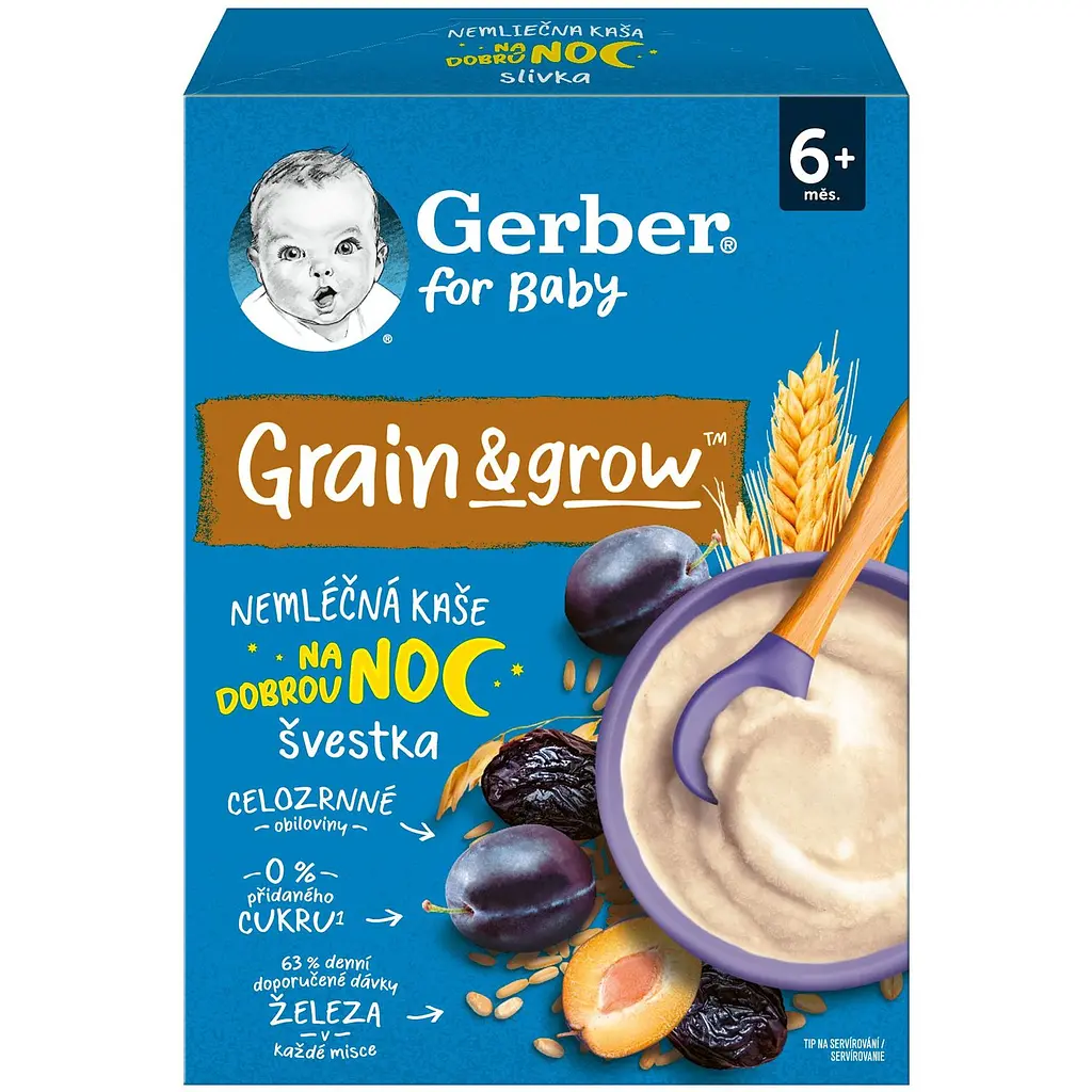 Безмолочна каша Gerber вівсяно-пшенична з чорносливом 400 г (2 шт. х 200г) - фото 3