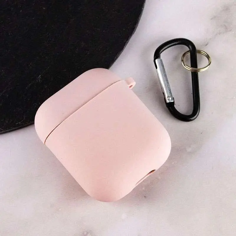Чохол Silicone Case + Carabine для Apple AirPods Pink Sand [35592] - фото 3