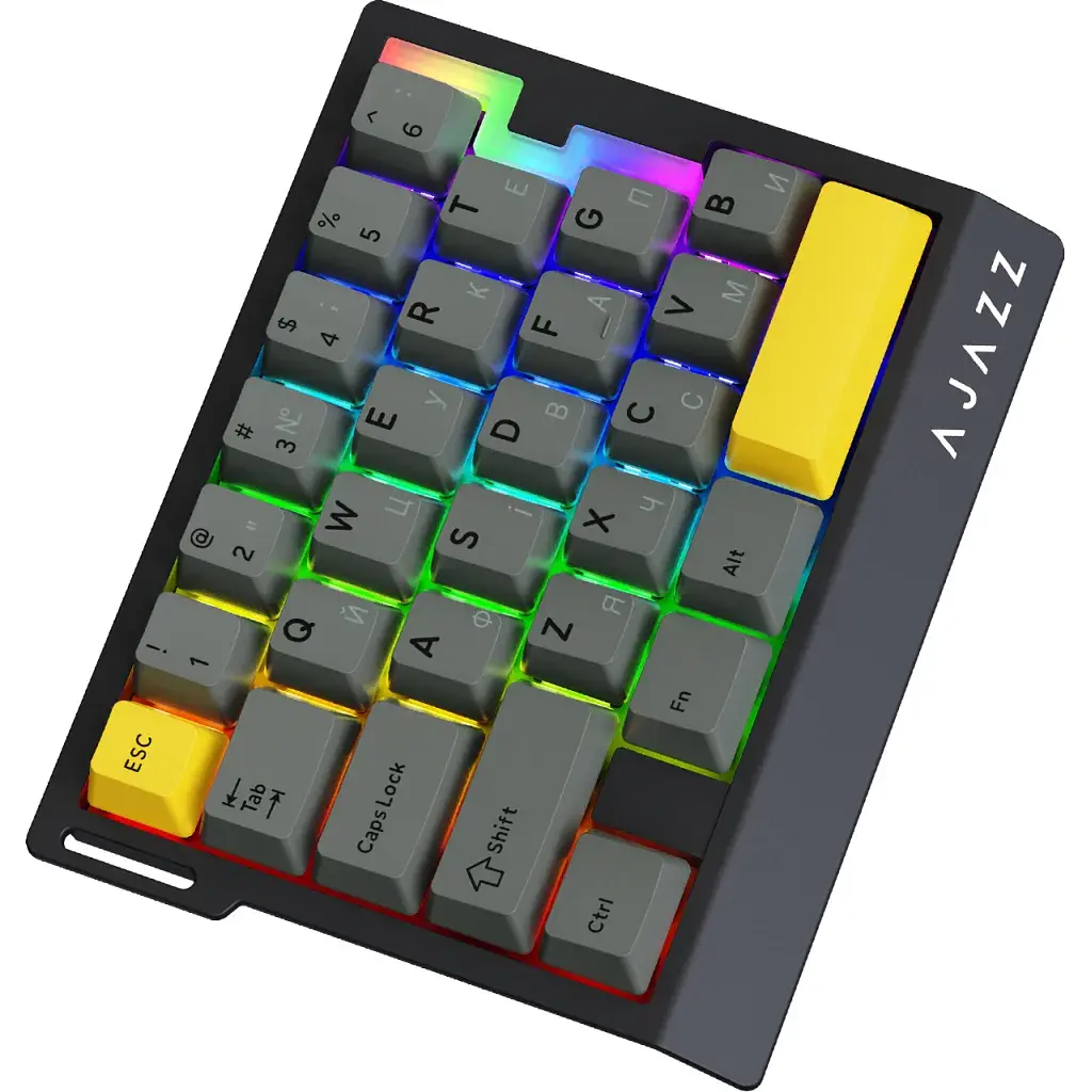Клавіатура Ajazz AK029 Ice Island Magnetic Switch USB UA Black/Yellow (AK029-I-BY) - фото 5