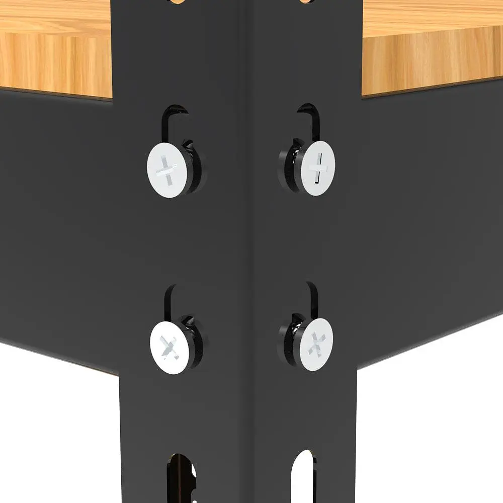 Металлический стеллаж Emby Light Series (размер 1500х900x450мм) 4 полки ДСП до 100кг Черный - фото 4