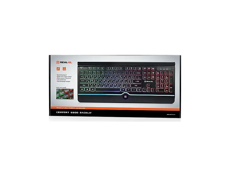 Клавіатура REAL-EL Comfort 8000 Backlit Black USB (EL123100033) - фото 4