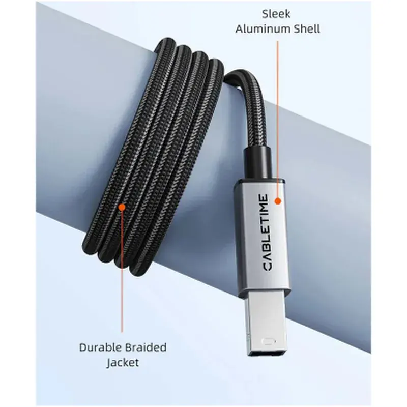 Кабель для принтера USB 2.0 AM/BM 2.0m Cabletime (CA915217) - фото 3