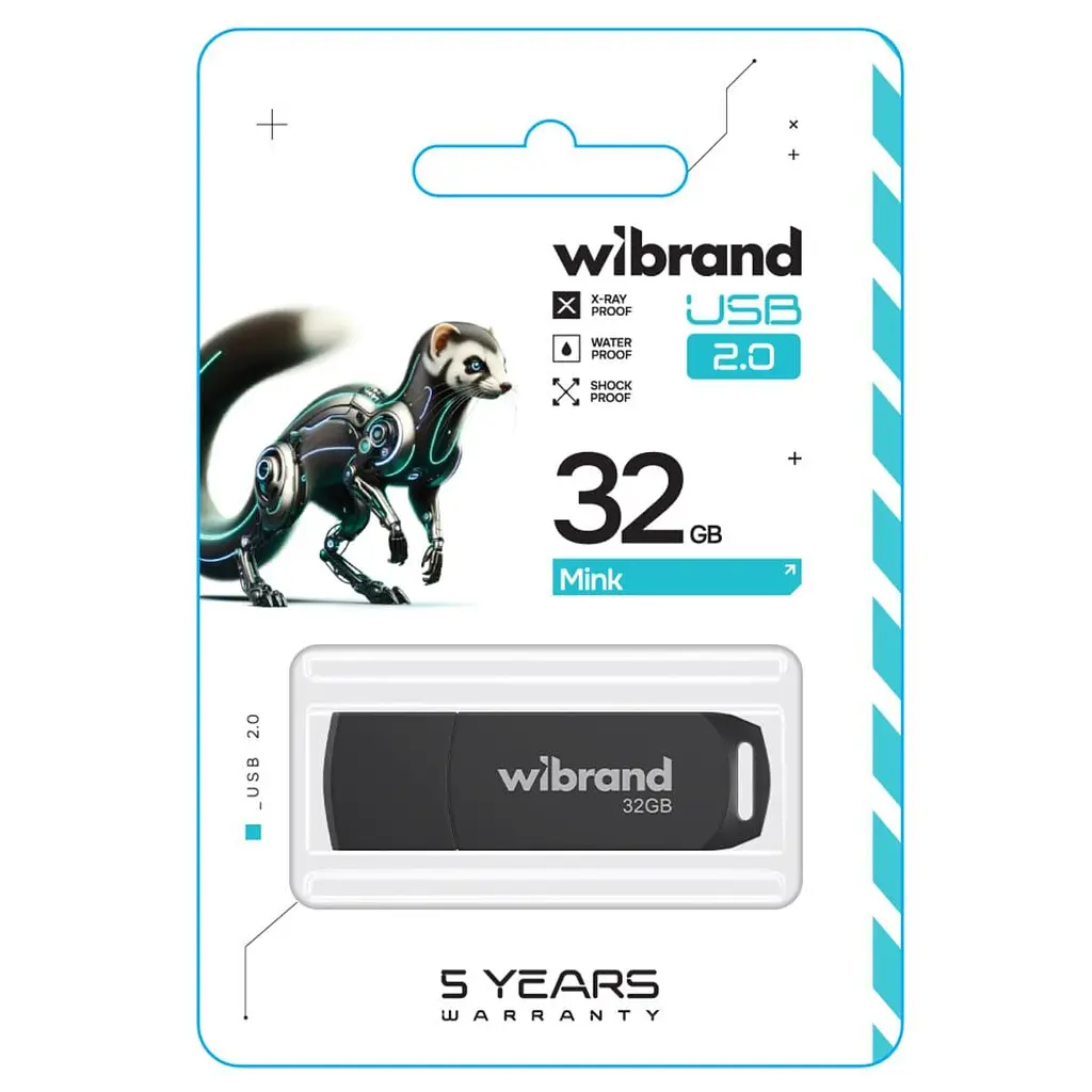 Flash Wibrand USB 2.0 Mink 32Gb Black - фото 2