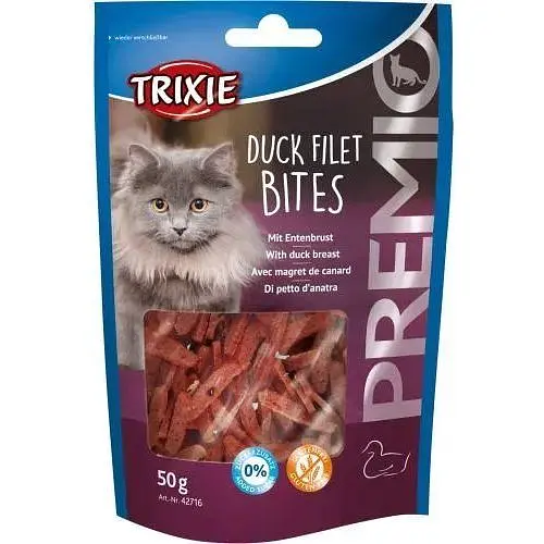 Ласощі для котів Trixie Premio Duck Filet Bites сушене філе качки 50 г