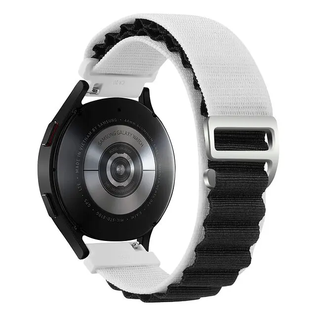 Ремінець для Samsung Galaxy Watch 5 40mm - біло-чорний Watchbands NormalCloth ширина кріплення 20мм нейлоновий (W24-5WB61681533) - фото 3