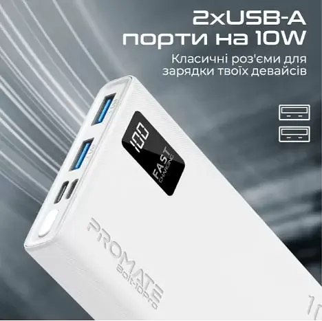Повербанк Promate Bolt-10Pro 10000 mAh White (bolt-10pro.white) - фото 6