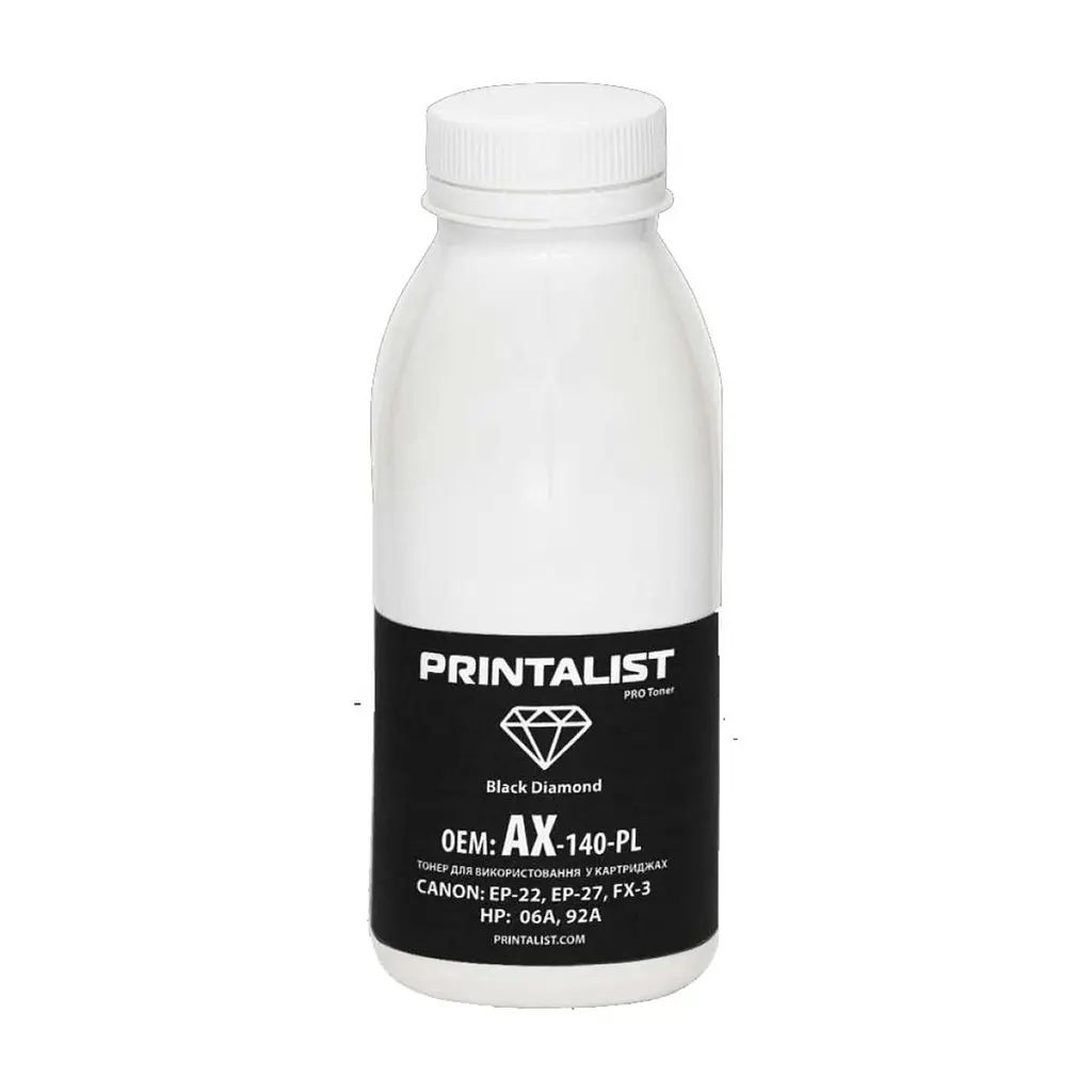 Тонер HP LJ 1100/5L/6L, 140г Black Printalist (AX-140-PL)