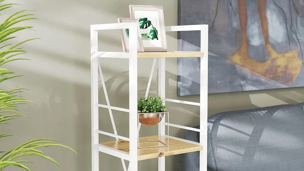 Етажерка 4/34 Ferrum-decor Серії Коннект 120x34x28 білий ДСП Дуб Артізан 16мм (FRD-104279) - фото 3