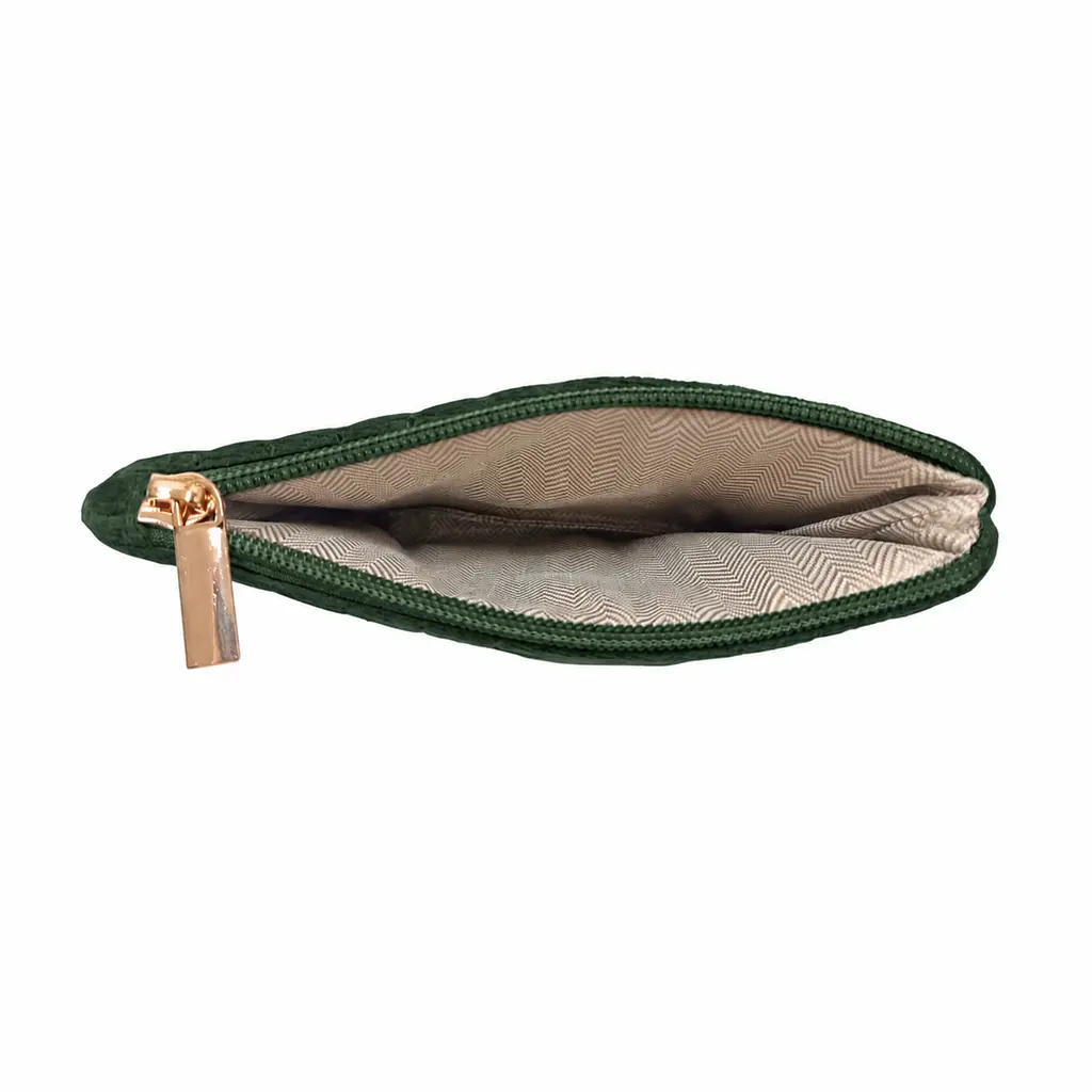 Косметичка жіноча плюшева Beauty Luxury 16 см×10,5 см WB-4010, Зелена - фото 2