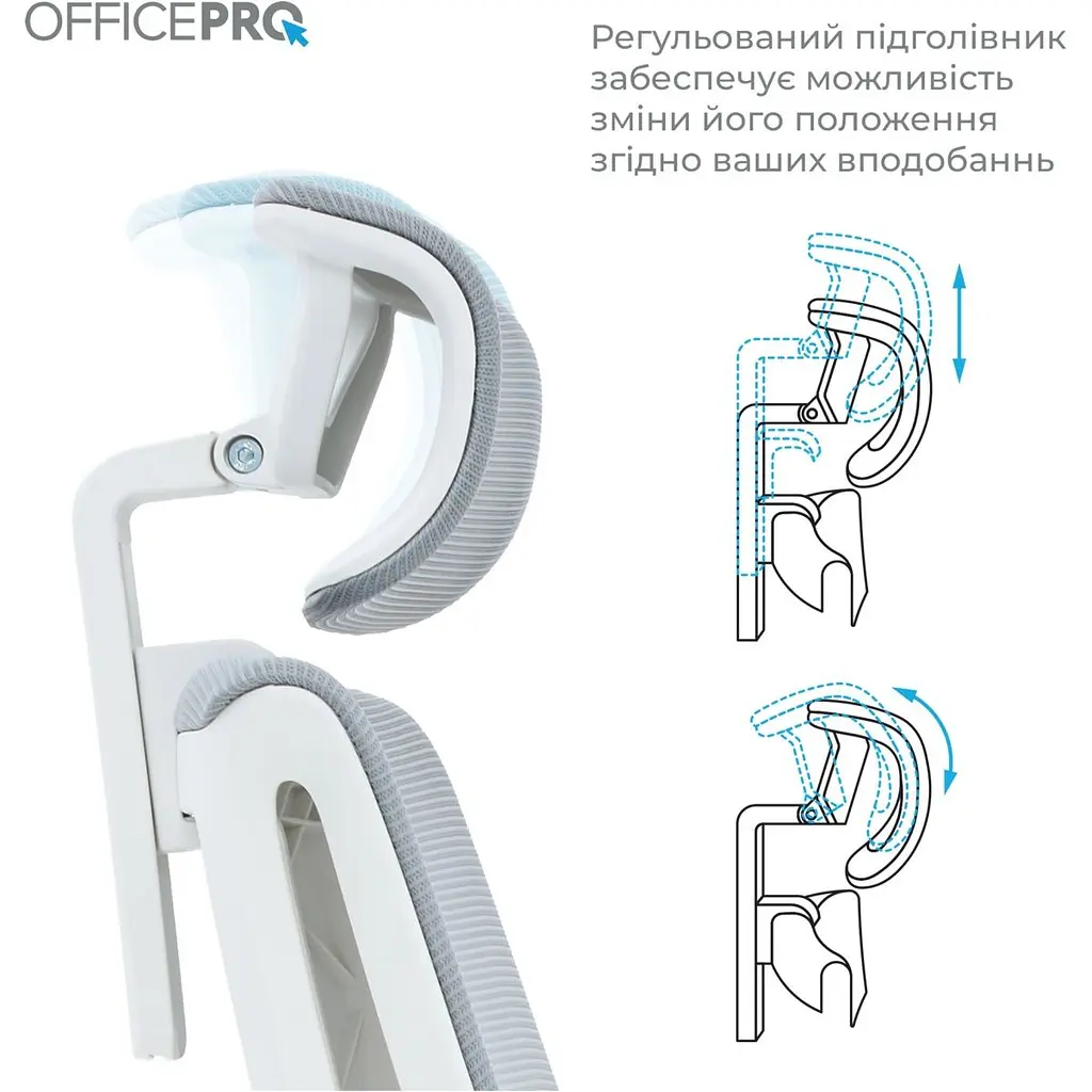 Офісне крісло OfficePro Harmony OC310-W-LG-LG White/Light Gray [167728] - фото 11