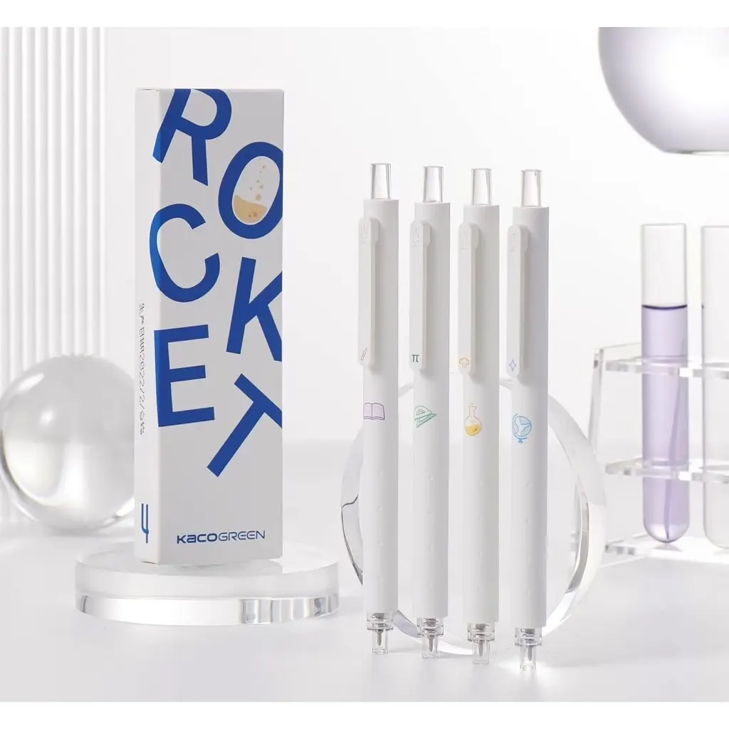 Набір ручок KacoGreen K1028 Rocket Plastic Gel Ink Pen 4шт [118450] - фото 5