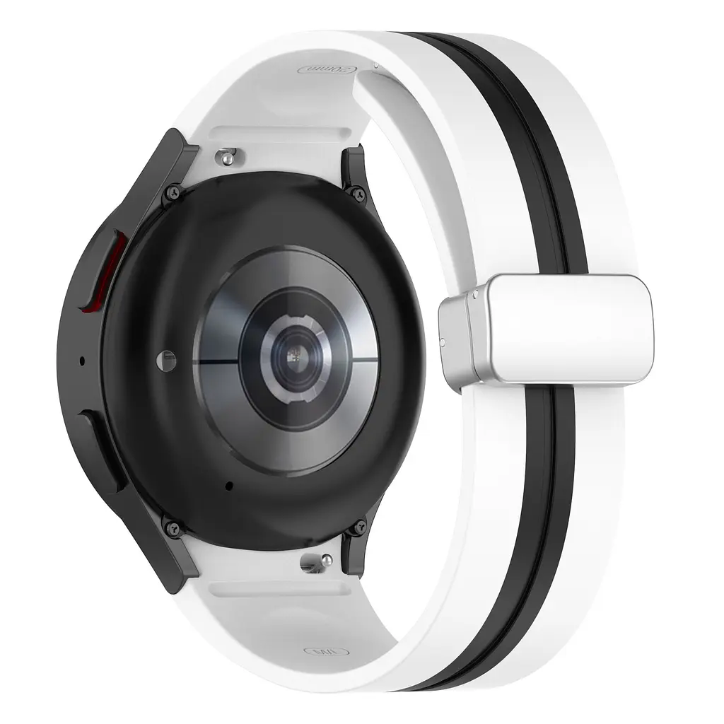 Ремінець для Samsung Galaxy Watch 6 40mm 6 44mm - біло-чорний ширина кріплення 20мм силікон Watchbands Cls-line (W15-7WB74647064) - фото 2