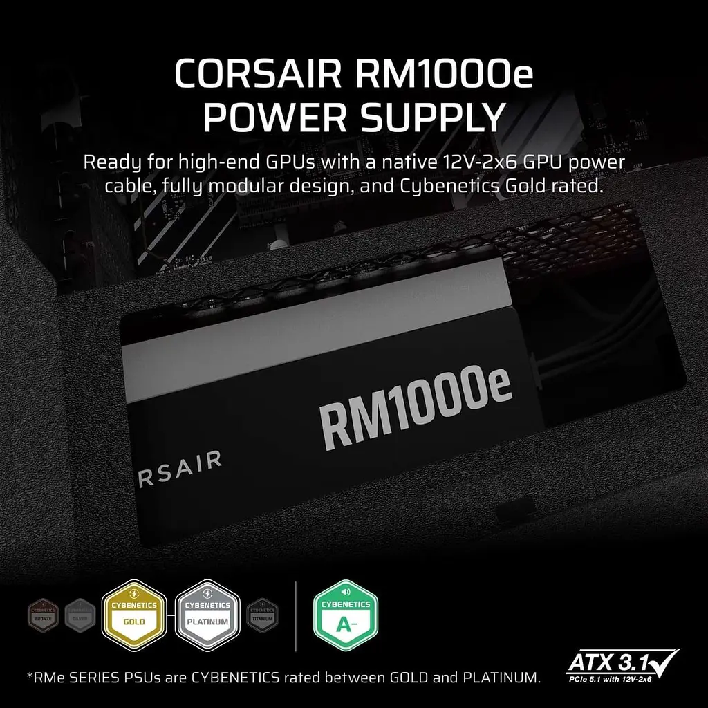 Блок живлення Corsair RM1000e 1000W 80+ Platinum (CP-9020297-EU) - фото 8
