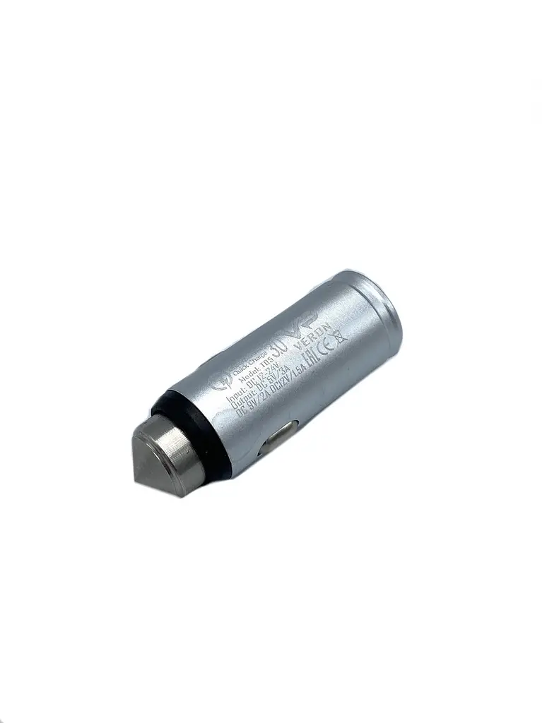 Автомобільний зарядний пристрій у прикурювач Veron T05 QC3.0 Car Charger 3 A без упаковки Сірий (Veron T05)