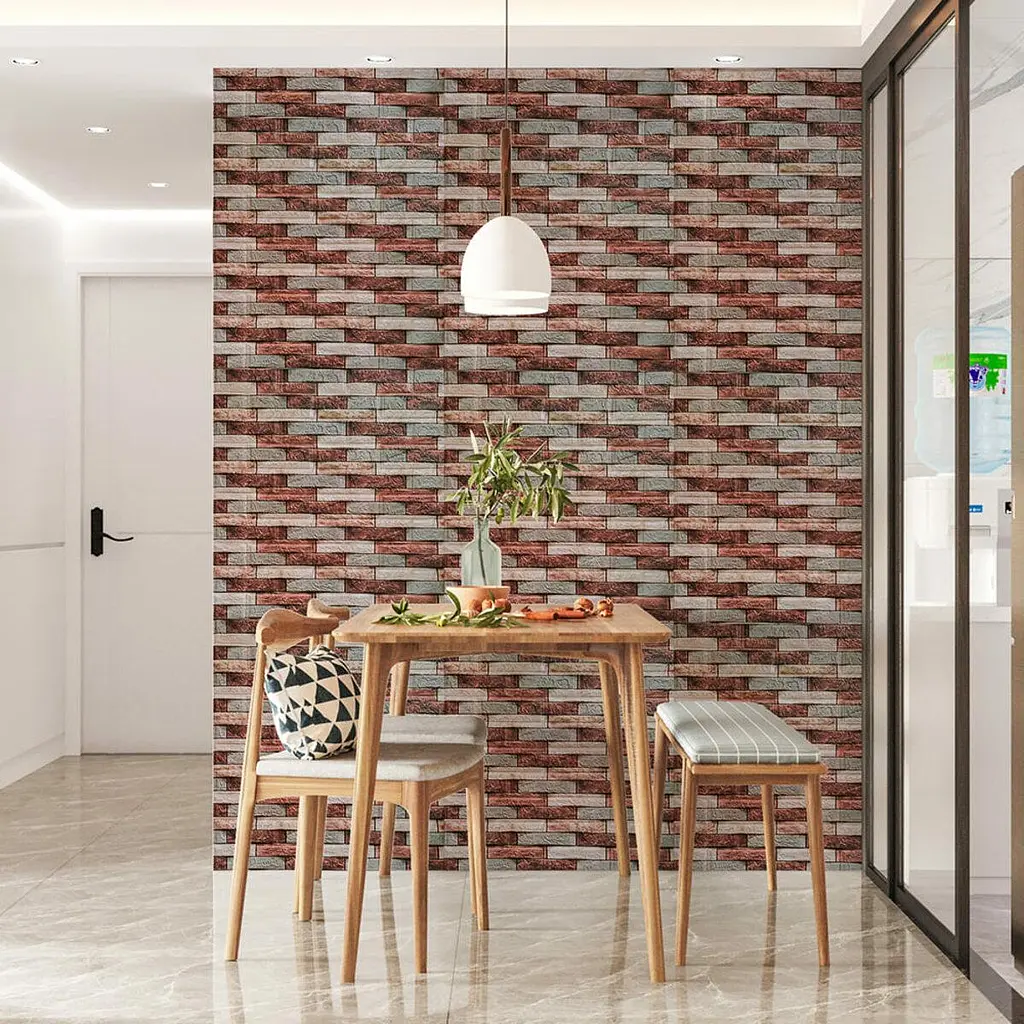 Декоративна 3D панель Sticker Wall 700х770х3мм Коричнева цегла піщаник 340 SW-00000531 - фото 5