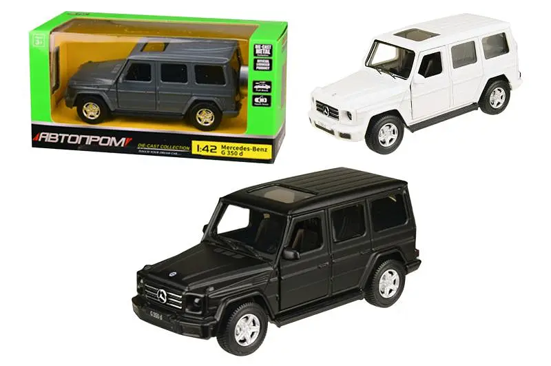 Іграшкова машинка позашляховик металева Mercedes-Benz G350D 1:42 Автопром 4325, 3 кольори, коробка 14,5 х6, 5х7 см