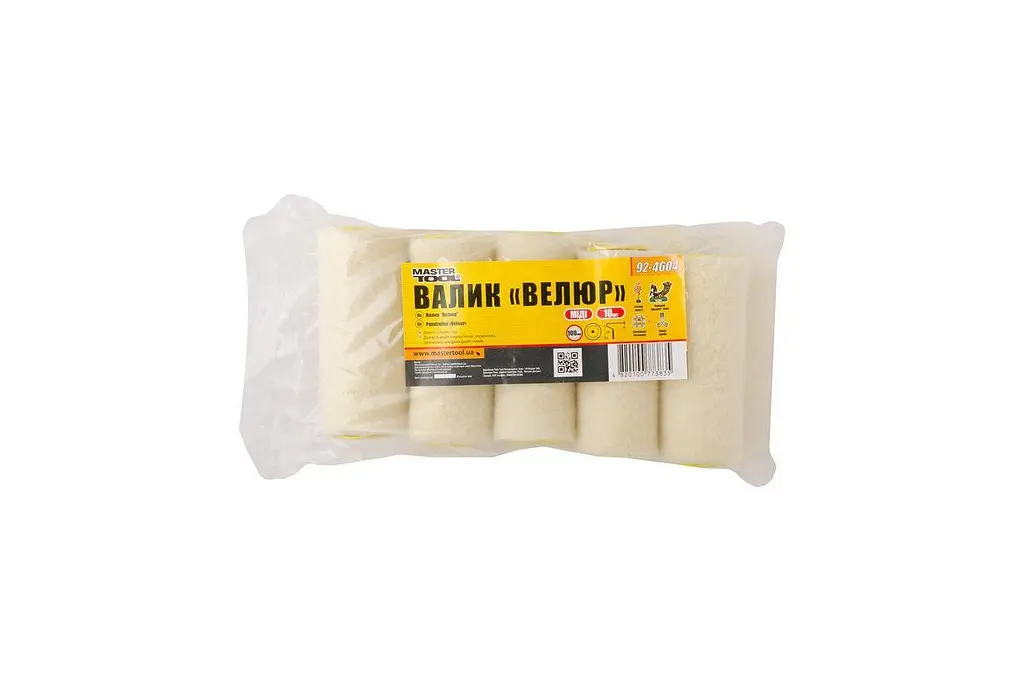 Валик малярський велюр Mastertool 6х30х100 мм (в упаковці 5 шт.) - фото 2