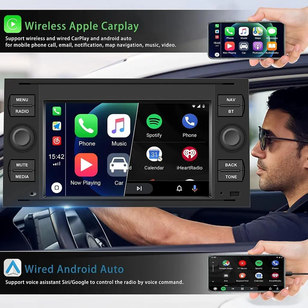 Автомагнітола CAMECHO Android 13 7" 1/32 ГБ для Ford з CarPlay та Android Auto - фото 6