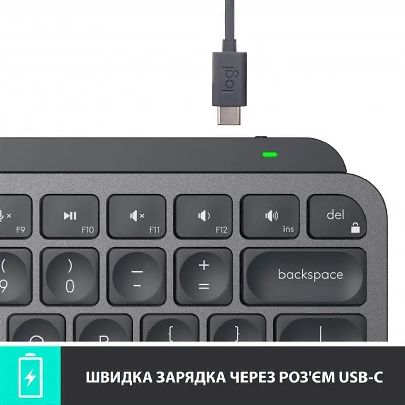 Клавіатура бездротова Logitech MX Keys Mini Wireless Illuminated Graphite (920-010498) - фото 6