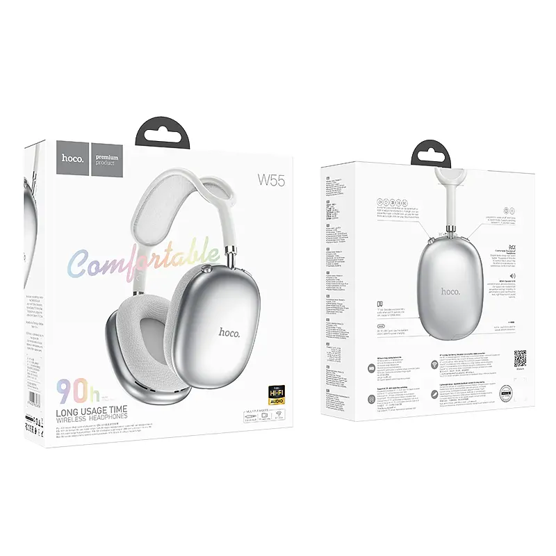 Навушники Bluetooth Hoco W55 Pleasing BT headphones White Silver - фото 2