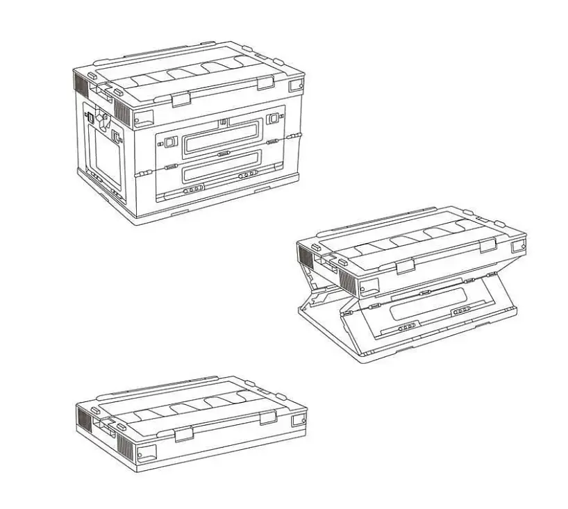 Туристический складной ящик контейнер Naturehike PP box NH20SJ036 50л (Серый) - фото 3