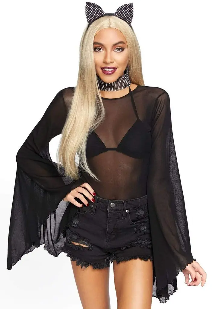 Чокер зі стразами та котячі вушка Leg Avenue Cat ear headband choker set Black - фото 3