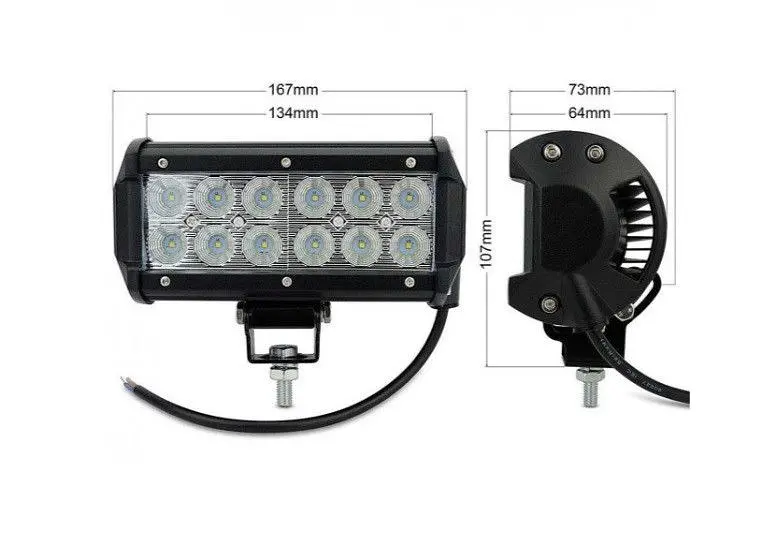 Додаткова LED фара 36W (3W x 12) 10-30V 176x107x73 mm Далекий D-36W 1 шт. (2599) - фото 4