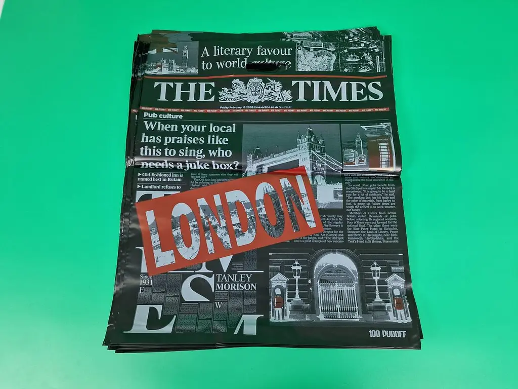 Поліетиленовий пакет з вирізаною ручкою 42х52,5+3 «Нічний London» Леомі, 50 шт./уп. - фото 3