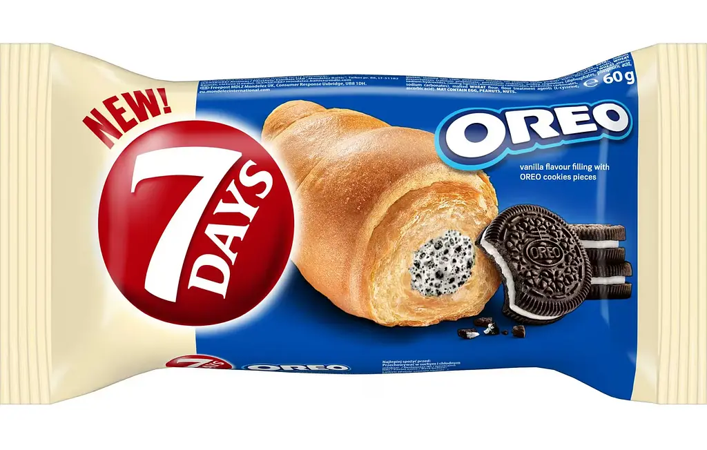 Круасан 7 Days Oreo Limited Edition з ванільним кремом та шматочками печива 60 г