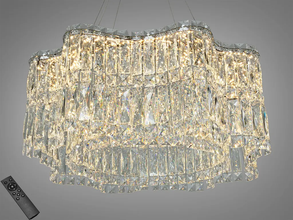 Підвісна LED-люстра Diasha 576/600HR, кришталь, пульт, 85 W, 58 см, 0-16m2 - фото 2