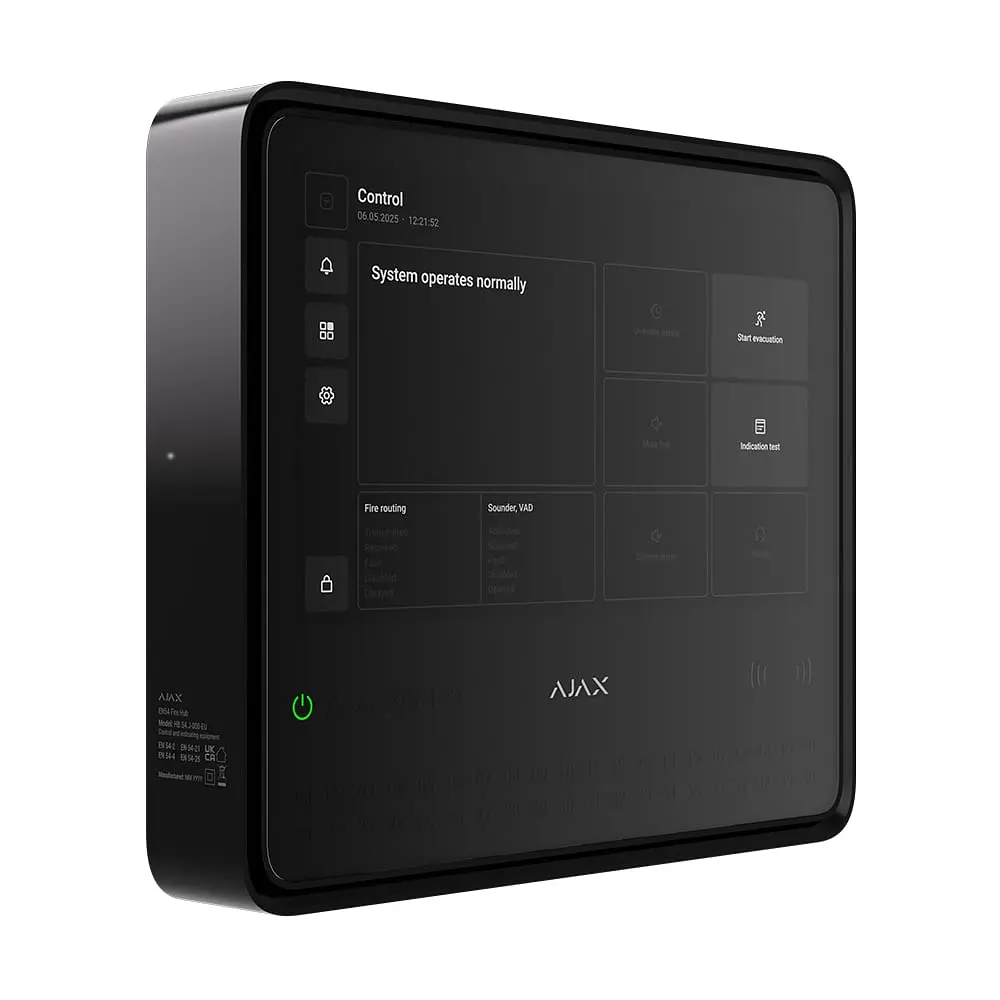 Бездротовий ППКП Ajax EN54 Fire Hub Jeweller Black з Wi-Fi, 2G/4G, Ethernet, підтримкою до 200 пристроїв та 40 пожежних зон (26-00635) - фото 7