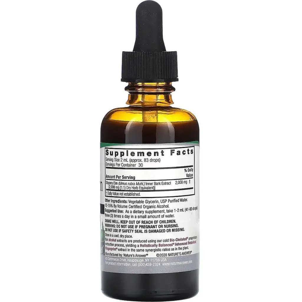 Слизький в'яз Nature's Answer Slippery Elm Extract 2000 мг 60 мл - фото 2