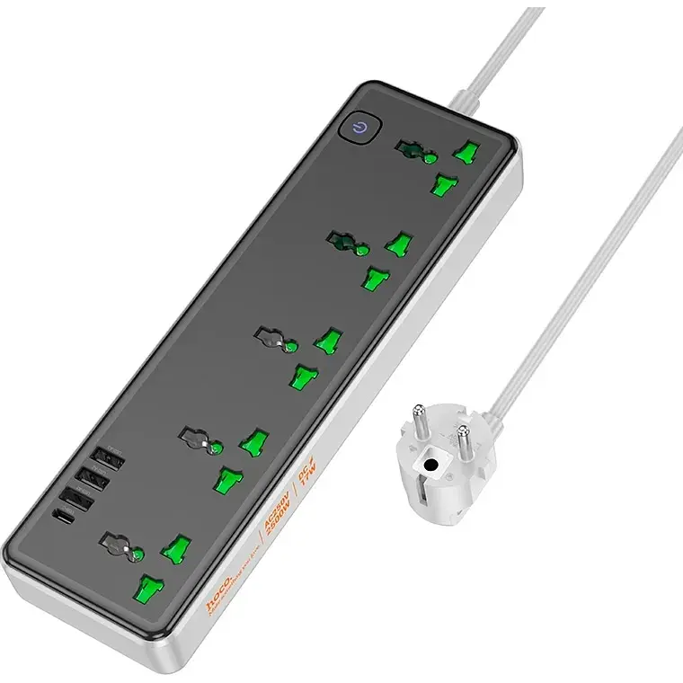 Мережевий фільтр Hoco AC13A Black EU [99136] - фото 2