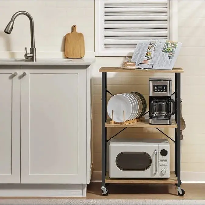 Стеллаж Leobert Dash на колесах в стиле Loft натуральный - фото 2