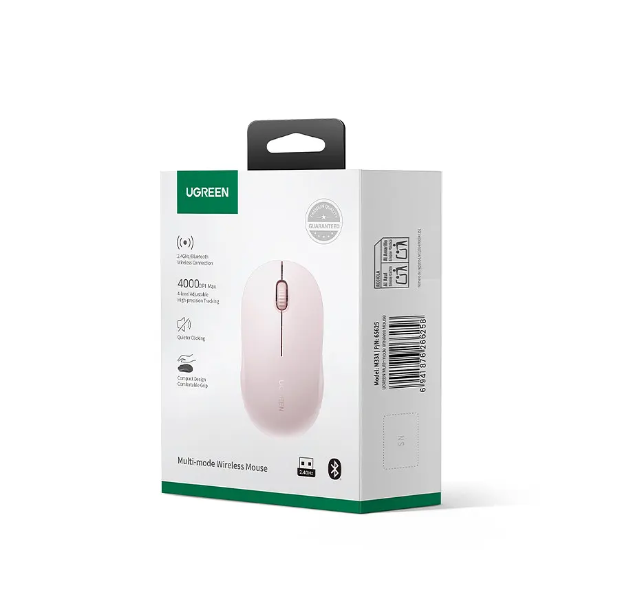 Маніпулятор миша бездротова ugreen M331 Multi-mode Wireless Mouse Сірий - фото 2