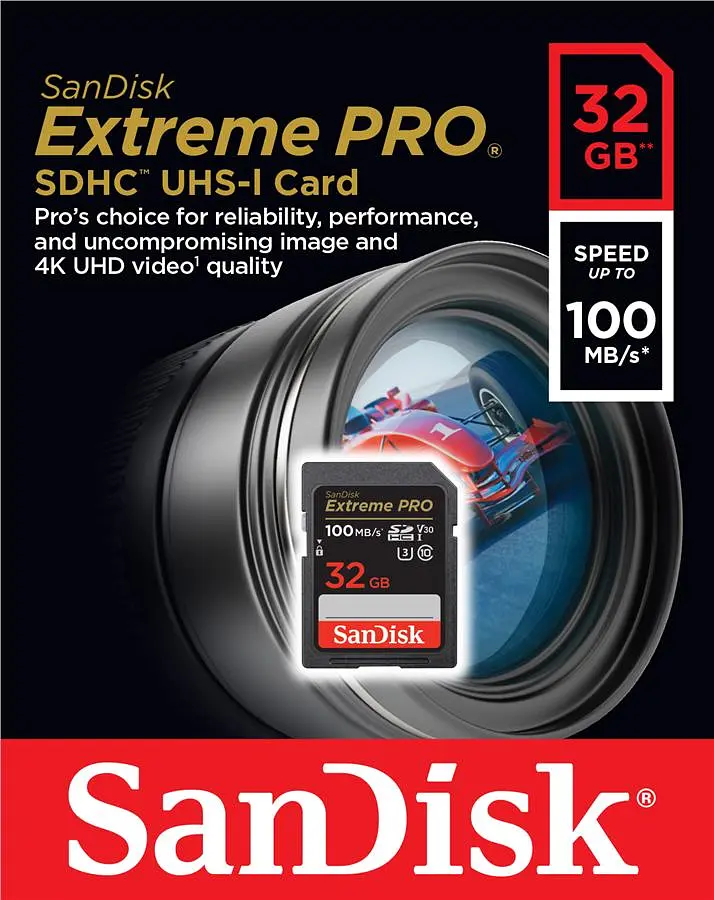 Карта пам'яті SD 32GB C10 UHS-I U3 R100/W90MB/s Extreme Pro V30 SanDisk teh0025033 - фото 2