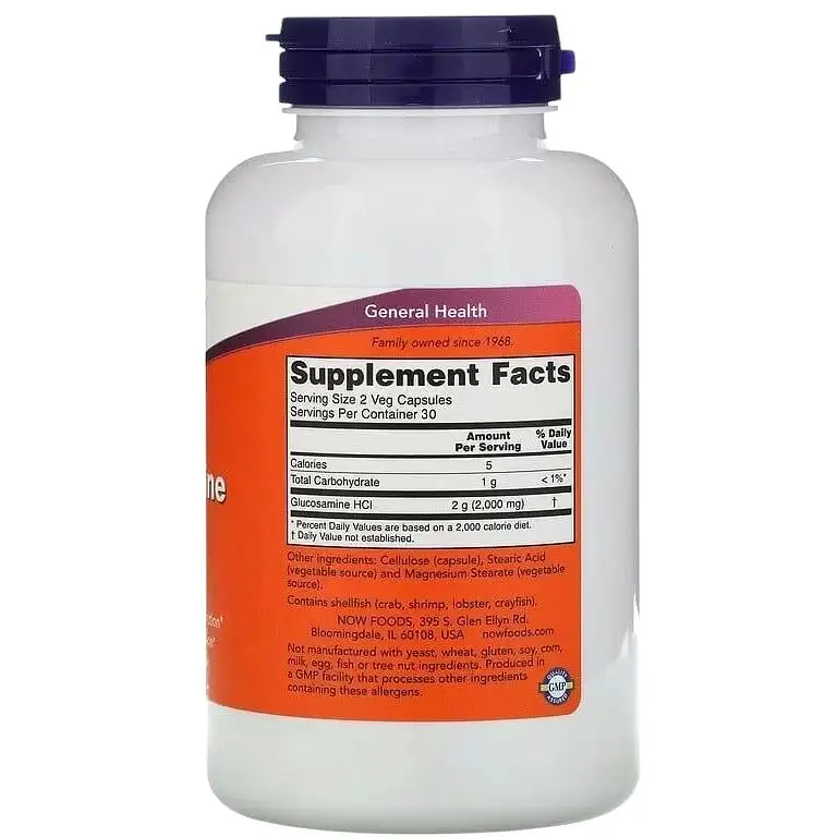 Глюкозамін Now Foods Glucosamine 1000 мг 60 капсул - фото 2