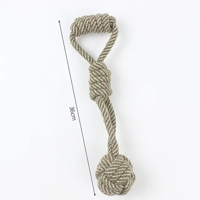 Іграшка-канат для собак Derby Braided Dog Rope Toy - Ball with Long Tug Handle - фото 2