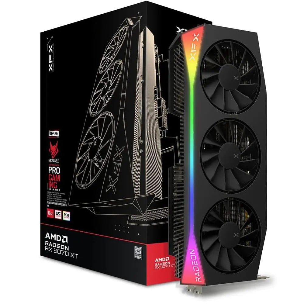 Видеокарта XFX AMD Radeon RX 9070 XT 16GB Mercury OC Gaming Edition with RGB (RX-97TRGBBB9) (GDDR6, 256 bit, PCI-E v5.0 x16) - фото 4